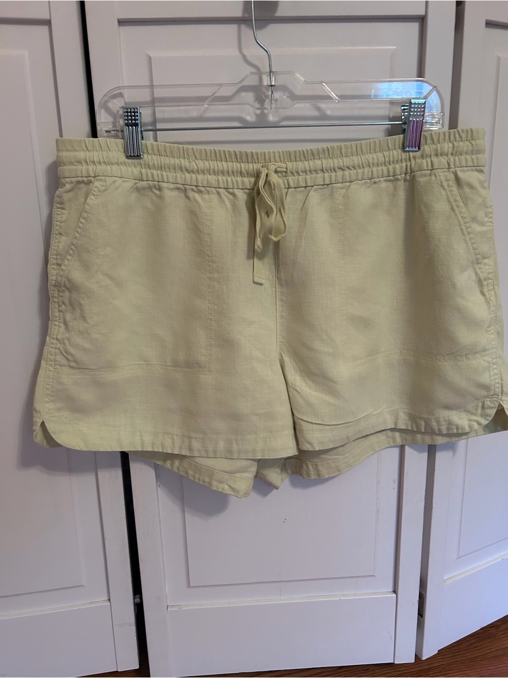 J. Crew Light Yellow Drawstring Athletic Shorts